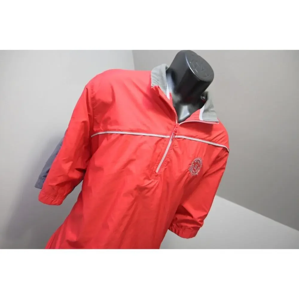 Sunice Golf 1/4 Zip Windbreaker Jacket Pull Over Red Short Sleeve Mens‎ Sz XL